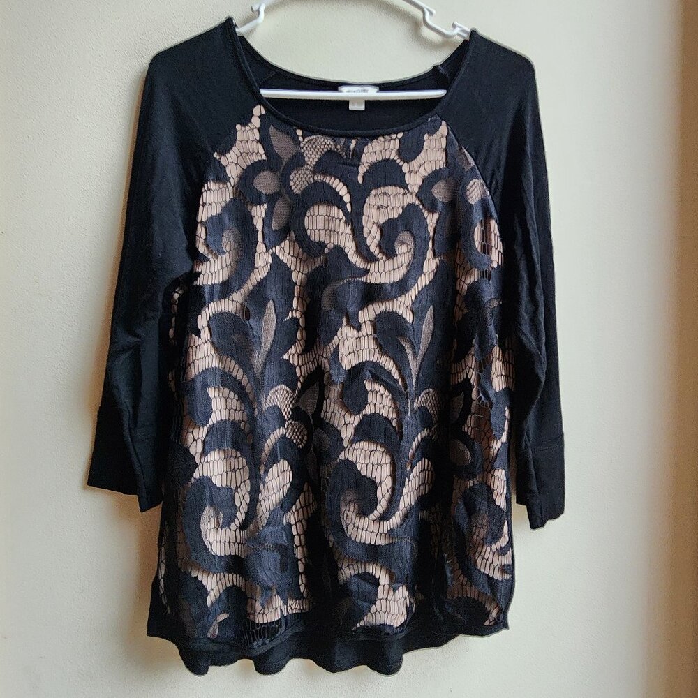Sweet Grey Black‎ Lace Long Sleeve Jersey Size Small